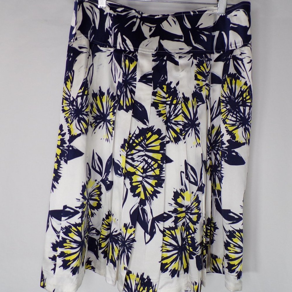 Etcetera Silk Floral Pleated Skirt, Sz 10